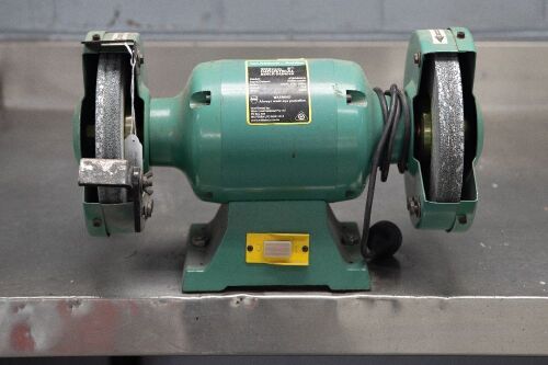 128 · BENCH GRINDER: An Abbot & Ashby 200mm 8" industrial bench grinder, model No.ATBG600/8