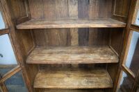 CABINET: A modern rustic Middle Eastern / Asian style thick solid timber display cabinet, two doors, 170cm high, 104cm wide, 42cm deep - 4
