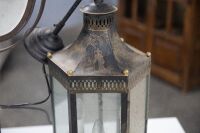 LAMP: A Chinoiserie style hanging lamp, 60cm high together with a modern large dresser mirror, 85cm high - 2