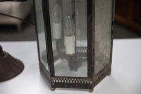 LAMP: A Chinoiserie style hanging lamp, 60cm high together with a modern large dresser mirror, 85cm high - 3