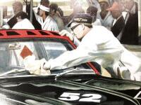 FIRTH/GIBSON: Print "The Master&rsquo;s Apprentices" depicting a 1967 Bathurst Galaher 500 Ford Falcon Pitstop, signed by Harry Firth, 42 cm wide, 30 cm high. - 7