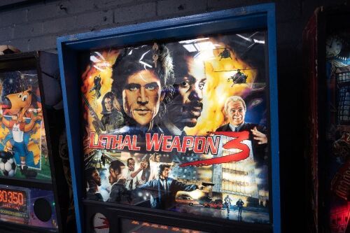 LETHAL WEAPON: A c1992 Lethal Weapon 3 pinball machine made by Data East, appears functional