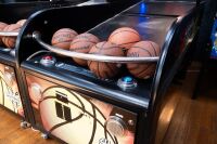 SHOOTING HOOPS: A 'c2022 Shooting Hoops' (Right Hand Side) basketball amusement machine, made by Sega, machine functional (Note Description) - 8