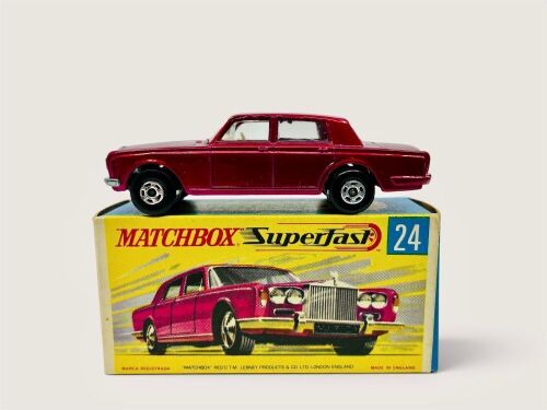 ROLLS ROYCE SILVER SHADOW: A 1:64 scale model by Matchbox of the Rolls Royce Silver Shadow (Superfast Series No.24) with original packaging [Location: Sydney]