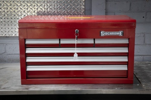 SIDCHROME: A Sidchrome heavy duty six drawer lockable tool chest, (product No.SCMT50216), 38cm high, 66cm wide, 33cm deep