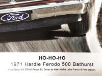 Moffat: Print "Ho-Ho-Ho" depicting a 1971 Hardie Ferodo 500 Bathurst racing, signed by Allan Moffat. 42 cm wide, 30 cm high. - 2