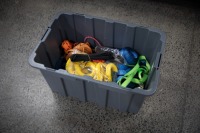 STRAPS / ROPES: A tub of assorted straps & ropes of differing sizes - 2