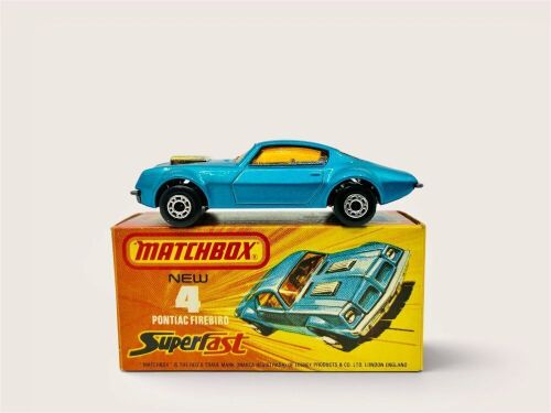 426 · PONTIAC FIREBIRD: A 1:64 scale model by Matchbox of the Pontiac Firebird (Superfast Series No.4) with original packaging [Location: Sydney]