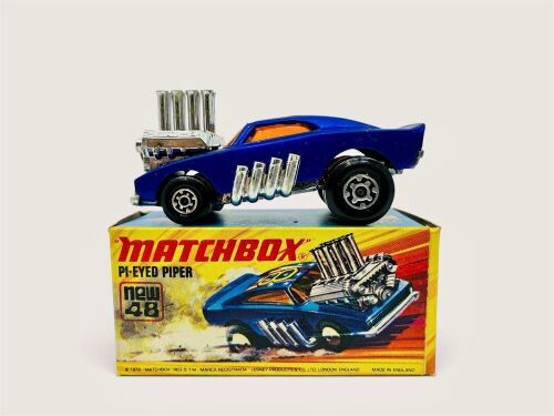 MATCHBOX 1: A 1:64 scale model by Matchbox of the 'Pi-Eyed Piper' (Superfast Series No.48) with original packaging [Location: Sydney]