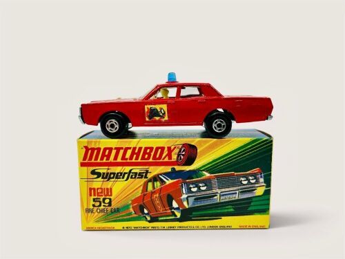 432 · MERCURY: A 1:64 scale model by Matchbox of the Mercury Fire Chief Car (Superfast Series No.59) with original packaging [Location: Sydney]