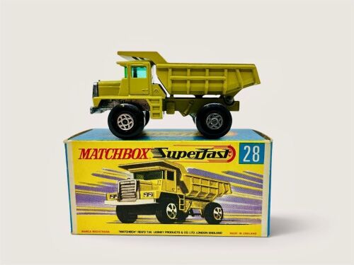 MATCHBOX: A 1:64 scale model by Matchbox of the Mack Dump Truck (Superfast Series No.28) with original packaging [Location: Sydney]