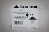 EXTERIOR LIGHT: A Mercator Elly galvanized exterior light in black, in box - 2