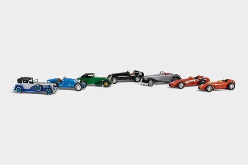 MATCHBOX: Seven Matchbox Models of Yesteryear models, including four race cars and three 1930s Roadsters