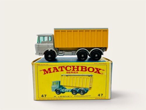 MATCHBOX: A 1:64 scale model by Matchbox of the D.A.F Tipper Container Truck (No.47) with original packaging [Location: Sydney]