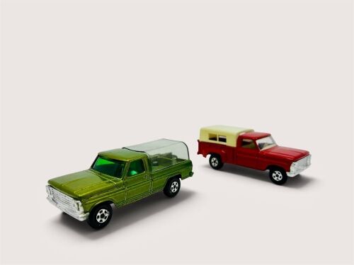 FORD: Two 1:64 scale unboxed models by Matchbox of the Ford Kennel Truck (Superfast Series No.50) and the Ford Pick-Up Truck (Superfast Series No.6) [Location: Sydney]