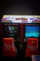 DAYTONA USA: A two seater (3&4) Daytona USA amusement machine made by Sega, 29" screen, Japanese units, working order - 10