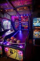 SHOOTING HOOPS: A 'c2022 Shooting Hoops' (Right Hand Side) basketball amusement machine, made by Sega, machine functional (Note Description)