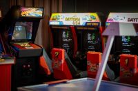 DAYTONA USA: A two seater (1&2) Daytona USA amusement machine made by Sega, 29" screen, Japanese units, working order - 2