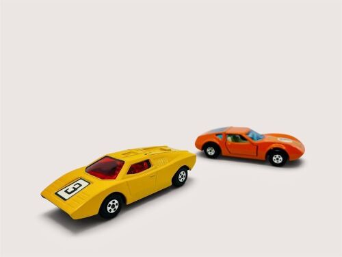 MATCHBOX: Two 1:64 scale unboxed models by Matchbox of the Lamborghini Countach (Superfast Series No.27) and the Monteverdi Hai (Superfast Series No.3) [Location: Sydney]