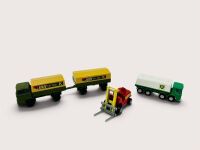 MATCHBOX: Three 1:64 scale unboxed models by Matchbox including Mercedes-Benz Military Truck and trailer (TP15), the Lansing Bagnall Fork Lift Truck (Superfast Series No.15) and the Leyland BP Petrol Tanker (Matchbox No.32) [Location: Sydney]