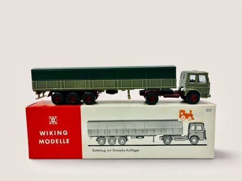 MAN TRUCK: A 1:87 scale model by Wiking of the MAN 19.230 truck and trailer (No.517) with original packaging [Location: Sydney]