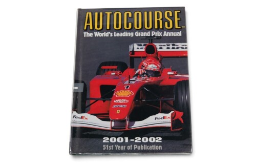 AUTOCOURSE: A signed copy of 'Autocourse' edition 2001/02, signed by Michael Schumacher & Juan Pablo Montoya [Location: Melbourne]
