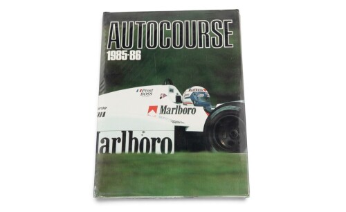 AUTOCOURSE: A signed copy of 'Autocourse' edition 1985/86, signed my numerous drivers, most notable are Prost, Rosberg, Stewart, Andretti & Brundle [Location: Melbourne]