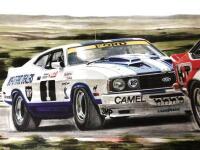 Moffat/Sheppard: Print "Panorama Magic" depicting a 1978 Hardie Ferodo 1000 Bathurst racing, signed by Allan Moffat and John Sheppard. 42 cm wide, 30 cm high. - 5
