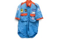 MECHANICS SHIRT: A shirt in F1 mechanic style with 'Lambo Formula', 'AGIP', 'Radar & 'Lamborghini Engineering' patches, short sleeve, size 39 [Location: Melbourne]