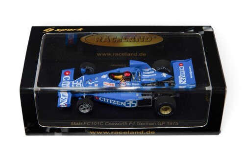 MAKI: A Spark 1:43 scale 1975 Maki FC101C Cosworth (RS1766) car #35 in perspex case [Location: Melbourne]