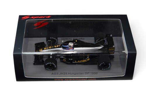 AGS: A Spark 1:43 scale 1990 AGS JH25 (S7222) car #17 in perspex case [Location: Melbourne]