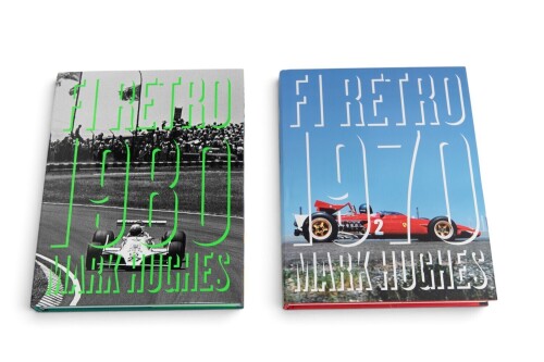 F1 RETRO: Two hardcover 'F1 Retro' books by Mark Hughes, includes 'F1 Retro 1970' and 'F1 Retro 1980' [Location: Melbourne]