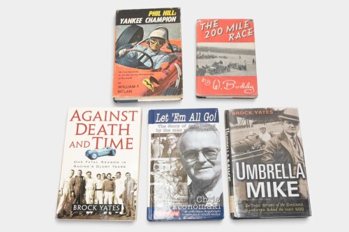 327 · AMERICAN: Five hardcover books relating to American GP & Indy drivers & identities [Location: Melbourne]