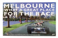 AUSTRALIAN GP: Two laminated promotional posters for the Australian Grand Prix at Albert Park [Location: Melbourne]