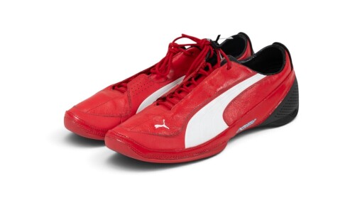 FERRARI: A pair of new Ferrari Puma 'Kimi' racing shoes, size US14 [Location: Melbourne]