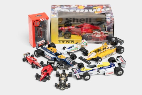 F1 MODELS: A group of nine boxed & unboxed Formula One models [Location: Melbourne]