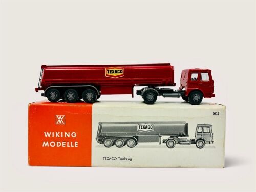 MAN TRUCK: A 1:87 scale model by Wiking of the MAN Truck with Texaco Tanker (No.804) with original packaging [Location: Sydney]