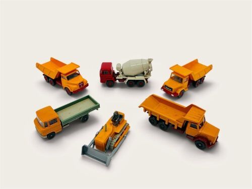 WIKING: A group of six unboxed 1:87 scale construction models by Wiking [Location: Sydney]
