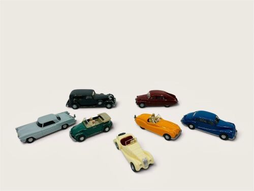 WIKING: A group of seven unboxed 1:87 scale car models by Wiking [Location: Sydney]