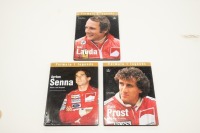 F1 DRIVERS: Three hardcover editions of 'Formula 1 legends' by Pierre Menard & Jacques Vassal, includes books for Senna, Prost & Lauda [Location: Melbourne]