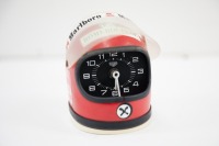 NIKI LAUDA: A small commemorative Niki Lauda helmet with Heuer analog clock inside, 12cm high [Location: Melbourne] - 3