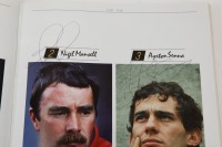 AUTOCOURSE: A signed copy of 'Autocourse' edition 1986-87, signed by Ayrton Senna, Nigel Mansell, Alain Prost & Riccardo Patrese [Location: Melbourne] - 3