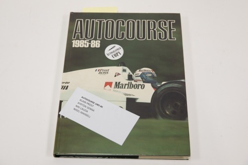 AUTOCOURSE: A signed copy of 'Autocourse' edition 1985-86, signed by Ayrton Senna, Nigel Mansell, Niki Lauda & Alain Prost [Location: Melbourne]