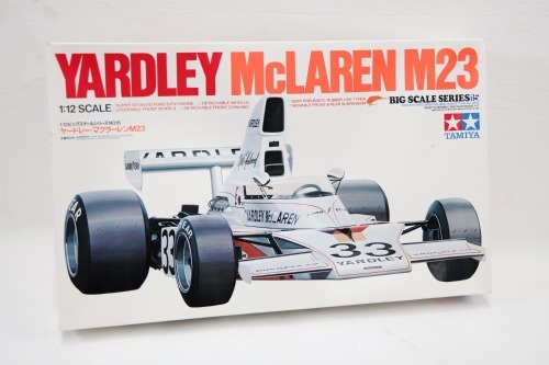 MCLAREN: A Tamiya 1:12 scale 1974 Yardley McLaren M23 model kit in box [Location: Melbourne]