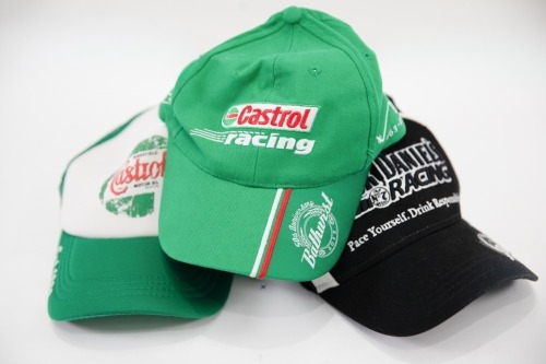 197 · HATS: Three hats, includes two Castrol hats & one Jack Daniel's Racing hat [Location: Melbourne]