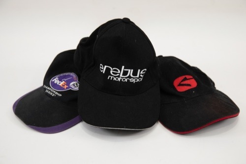 HATS: Three hats, includes a FedEx CART hat, a Gibson Motorsport hat and an Erebus Motorsport hat [Location: Melbourne]