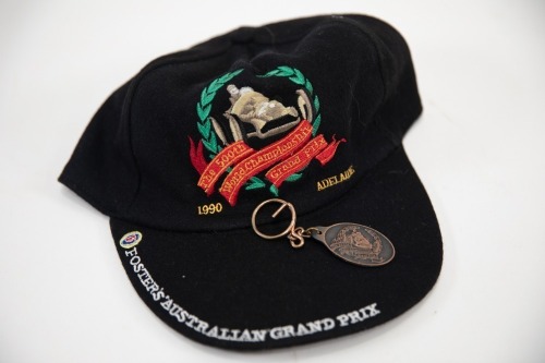 223 · 500TH GRAND PRIX: A commemorative hat from the 500th World Championship Grand Prix (1990 Adelaide GP) [Location: Melbourne]
