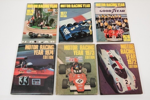 MOTOR RACING YEAR: Six editions of 'Motor Racing Year' annual year book, includes years 1972, 1973, 1974, 1976, 1977 and 1978 [Location: Melbourne]