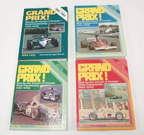 GRAND PRIX: Four hardcover editions of 'Grand Prix - Race by Race Account of Formula 1 World Championship Motor Racing' by Mike Lang [Location: Melbourne]