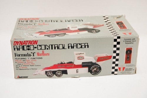 REMOTE CONTROL: A 1978 Dynatron Radio Control Racer Formula-1 six-wheeler in Texaco-Marlboro livery, complete within original box [Location: Melbourne]